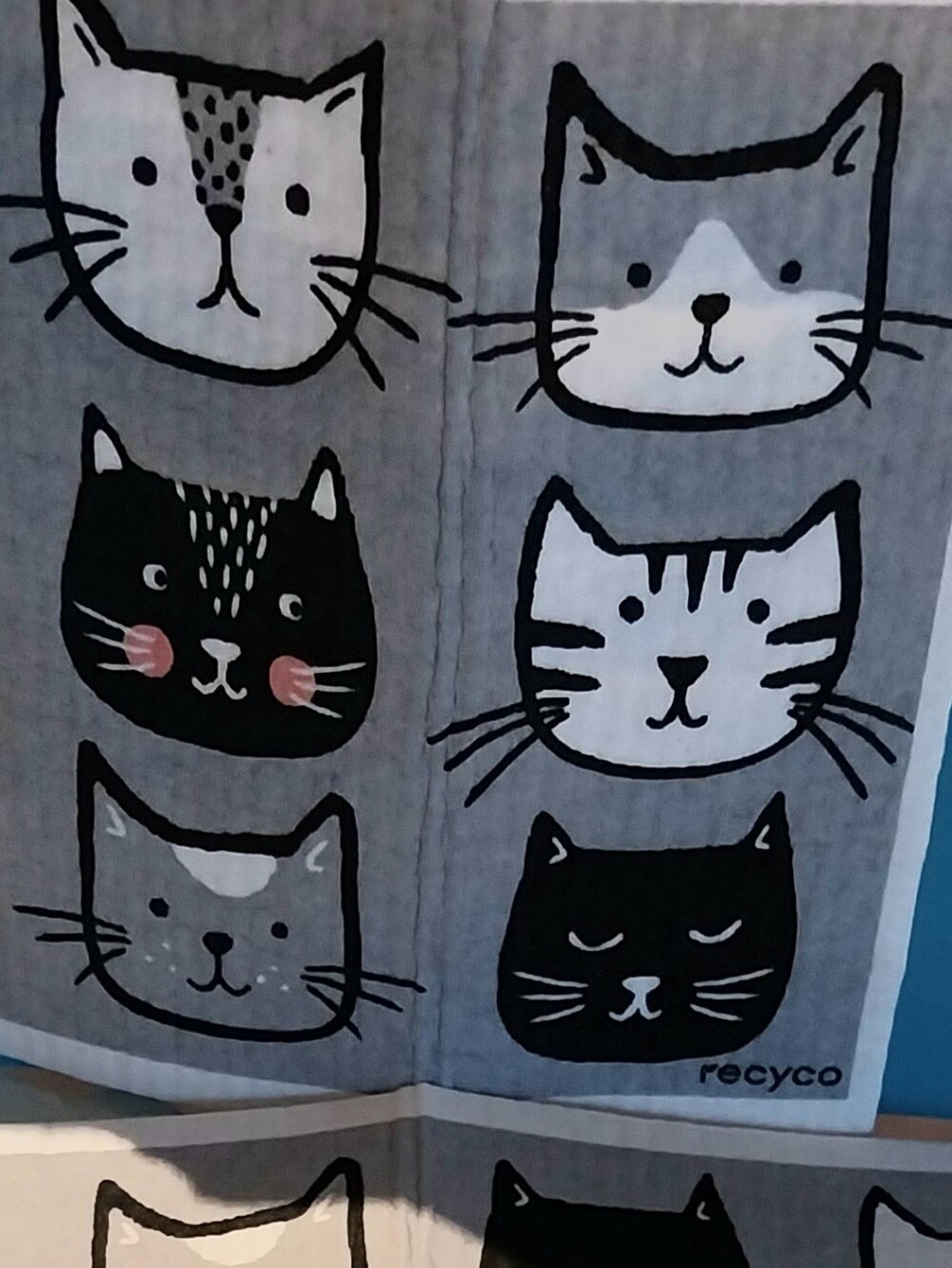 🐱Swedish 12 Pack Dishcloths - Cat Print Set - Black & White